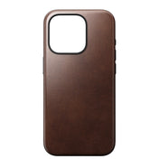 Nomad Horween Leather for iPhone 15 Pro - Rustic Brown