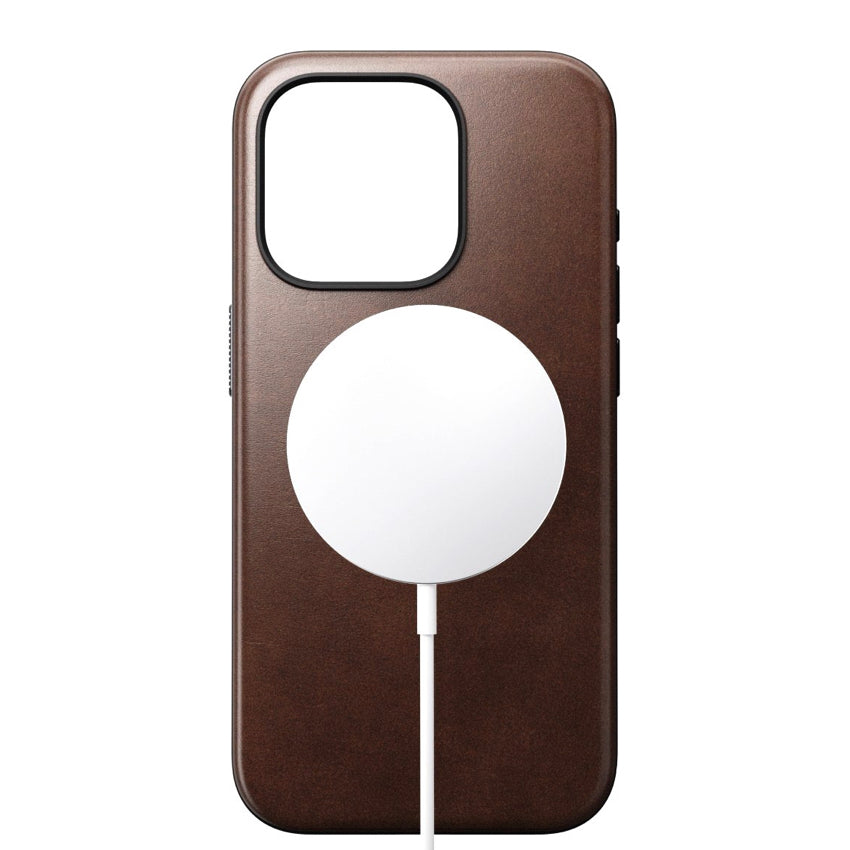 Nomad Horween Leather for iPhone 15 Pro - Rustic Brown