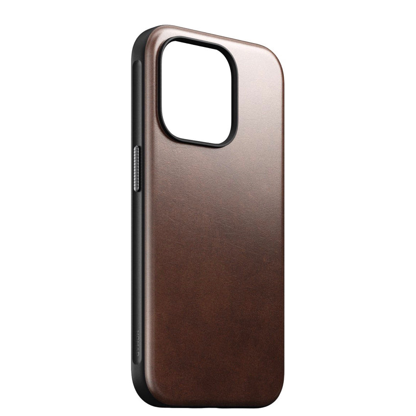 Nomad Horween Leather for iPhone 15 Pro - Rustic Brown