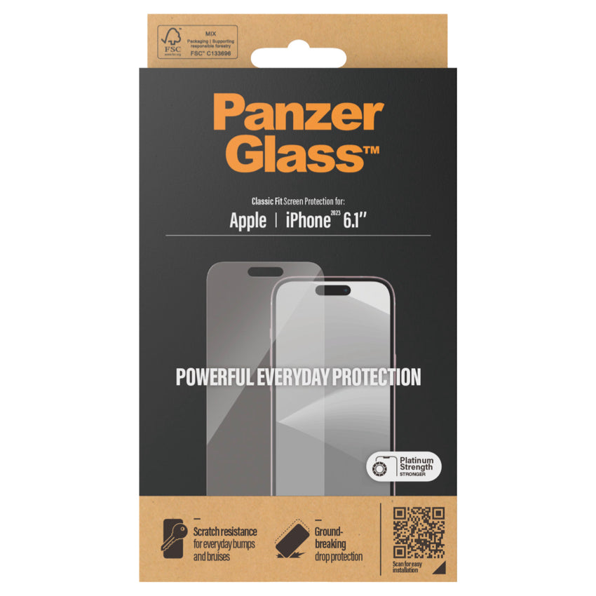 PANZERGLASS Classic Fit for iPhone 15