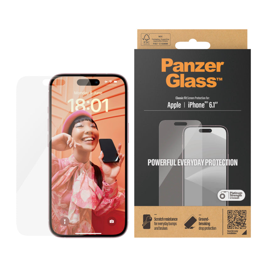 PANZERGLASS Classic Fit for iPhone 15