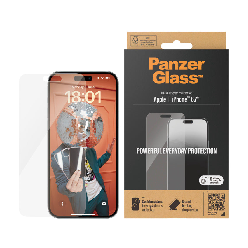 PANZERGLASS Classic Fit for iPhone 15 Plus