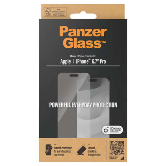 PANZERGLASS Classic Fit for iPhone 15 Pro Max