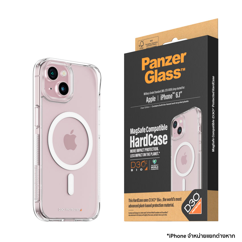 PANZERGLASS HardCase Mag with D3O for iPhone 15 - Clear