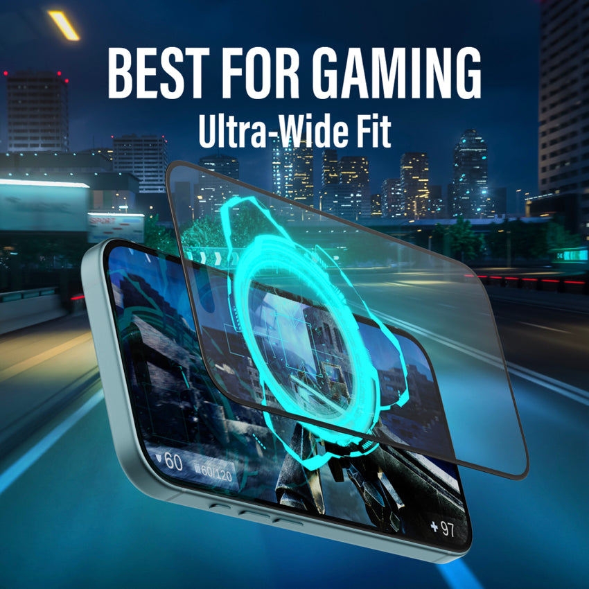 ฟิล์มกระจกกันรอยแบบด้าน Panzerglass Ultra Wide Fit Matte Gaming สำหรับ iPhone 16 