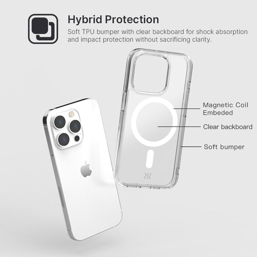 POWER SUPPORT Air Jacket Mag Hybrid for iPhone 15 Pro - Clear