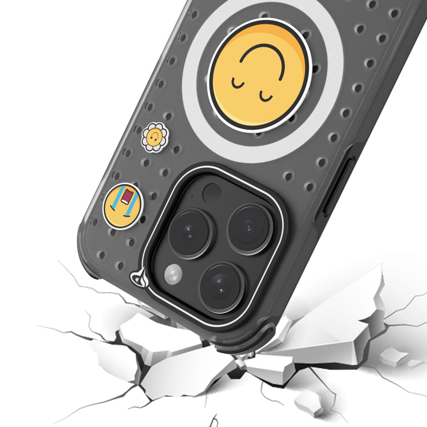 เคสกันกระแทก Pinit MagSafe พร้อม Pin Pack สำหรับ iPhone 15 Pro -  Dynamic/Clear/Black Bumper/Emoji1