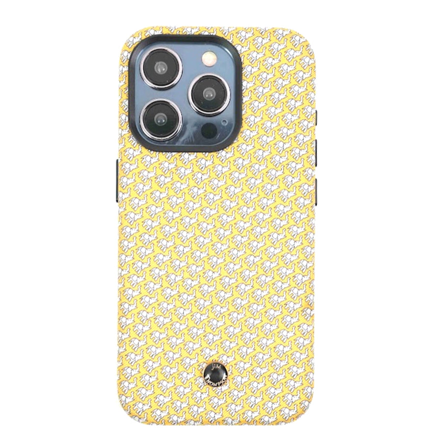 เคสแฟชั่น Revested Milano Thai Silk สำหรับ iPhone 15 Pro สี Yellow Elephant