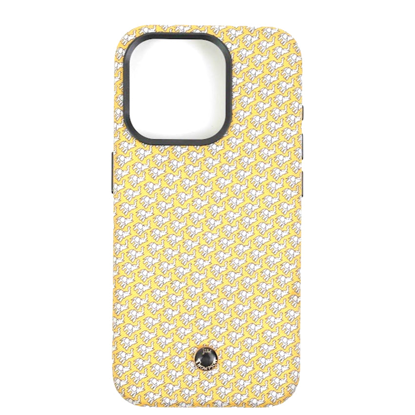 เคสแฟชั่น Revested Milano Thai Silk สำหรับ iPhone 15 Pro สี Yellow Elephant