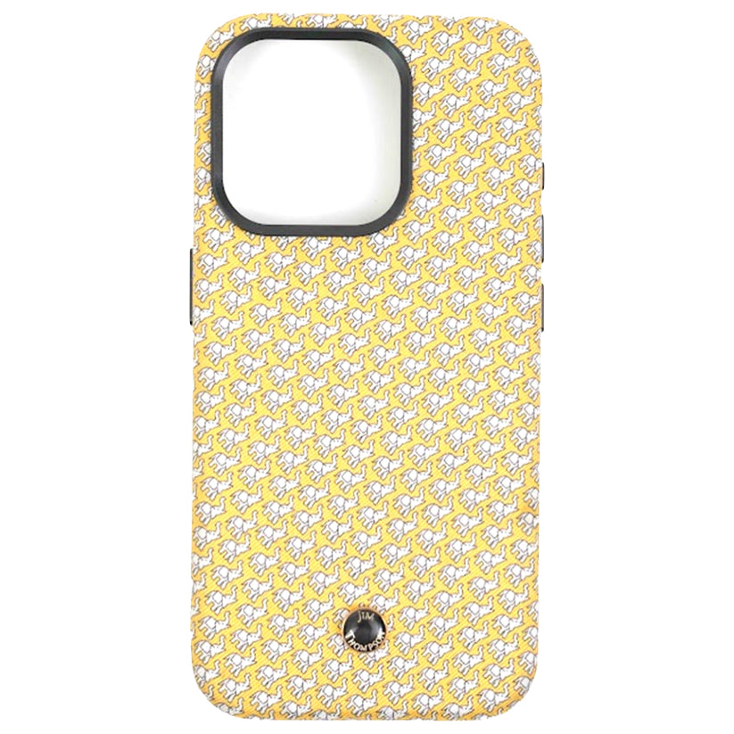 เคสแฟชั่น Revested Milano Thai Silk สำหรับ iPhone 15 Pro Max สี Yellow Elephant