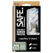 ฟิล์มกันรอยแบบใส ขอบดำ Safe Ultra Wide Fit สำหรับ iPhone 16 จากแบรนด์ SAFE