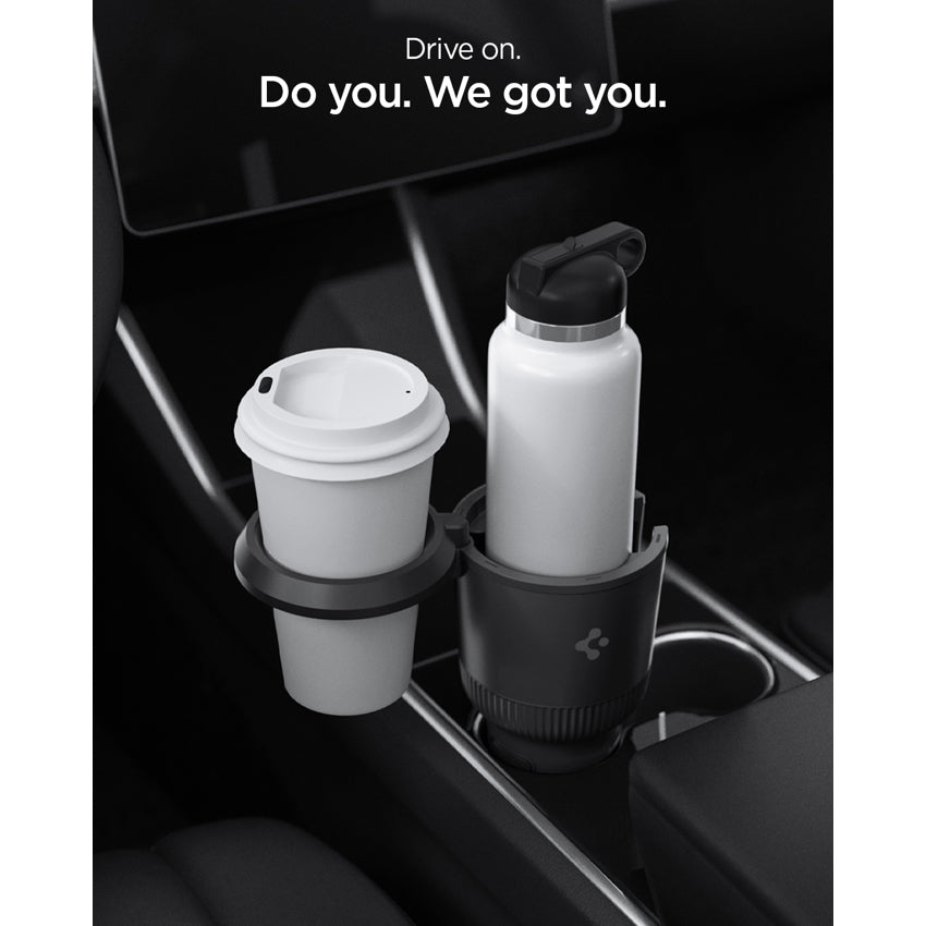 Spigen Hydrohub Adjustable Cup Holder Expander for Car [2 in 1] - Black