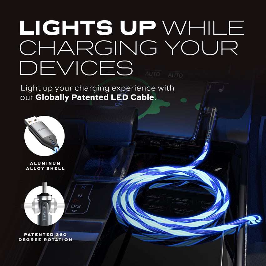 Statik PowerPivot, Glowing LED, USB-A to USB-C (2m)