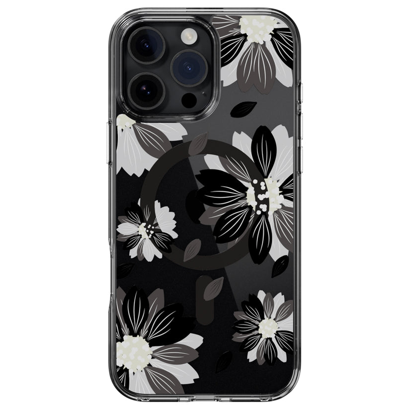 เคสกันกระแทก Switcheasy Pattern รองรับ MagSafe สำหรับ iPhone 16 Pro Max สี Black Flower จากแบรนด์ Switcheasy