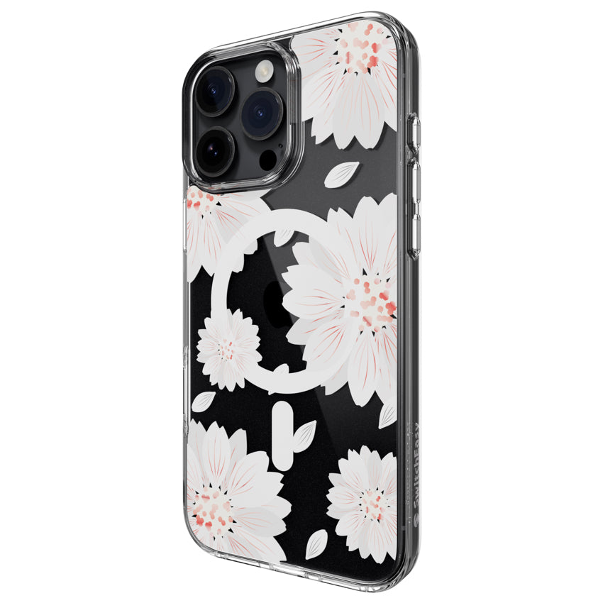 iPhone 16 Pro Max Case Switcheasy Pattern MagSafe - White Flower