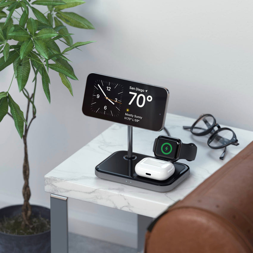 Satechi Magnetic 3 in 1 Wireless Charging Stand - Space Gray