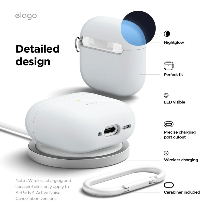 AirPods G4 Case Elago Silicone Hang - Nightglow Blue