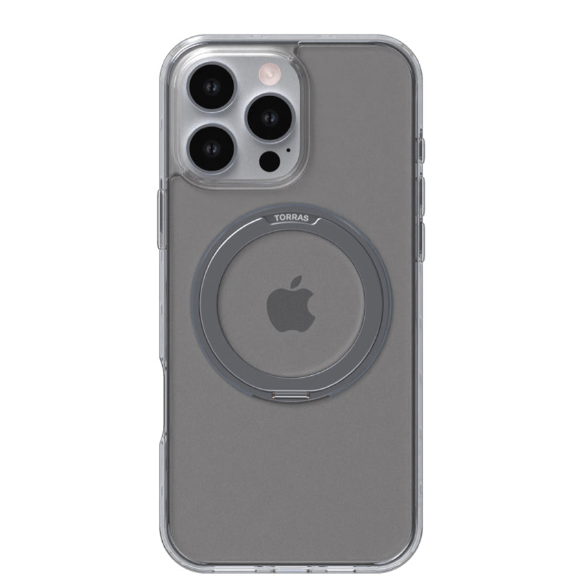 เคสกันกระแทก Torras Ostand Pro สำหรับ iPhone 16 Pro สี Clear Grey จากแบรนด์ TORRAS