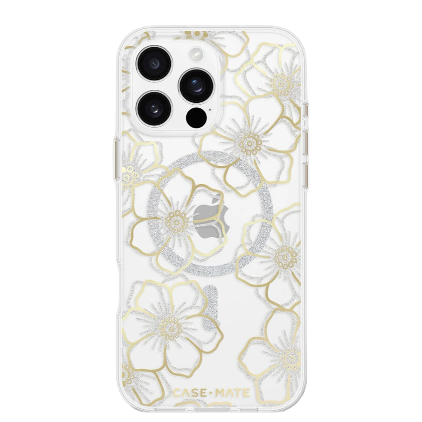 เคสกันกระแทก iPhone 16 Pro Case Mate Floral Gems Gold รองรับ MagSafe