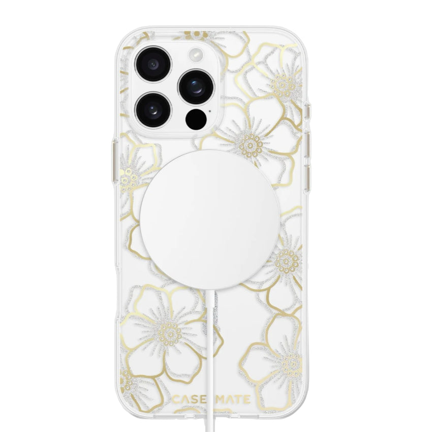 เคสกันกระแทก iPhone 16 Pro Case Mate Floral Gems Gold รองรับ MagSafe