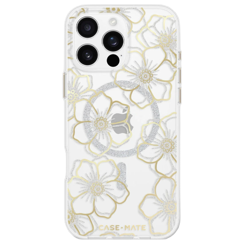 เคสกันกระแทก iPhone 16 Pro Max Case Mate Floral Gems Gold รองรับ MagSafe