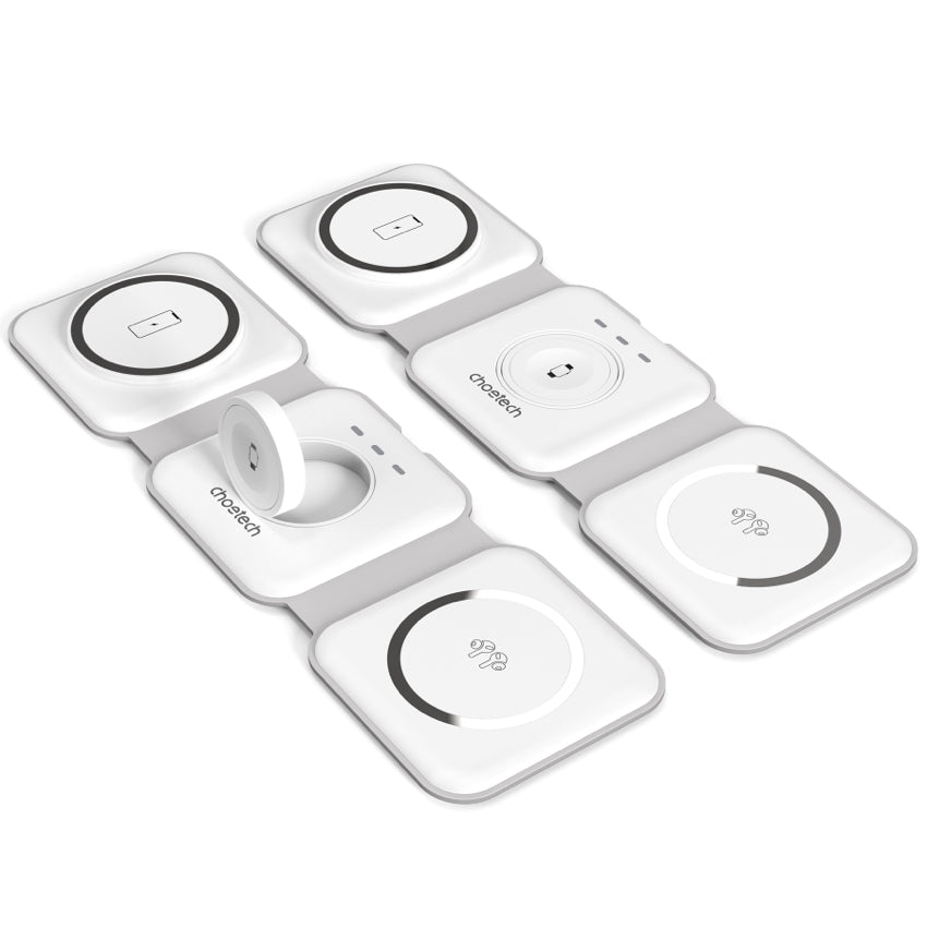 Choetech 3 in1 Foldable Magnetic Wireless - White