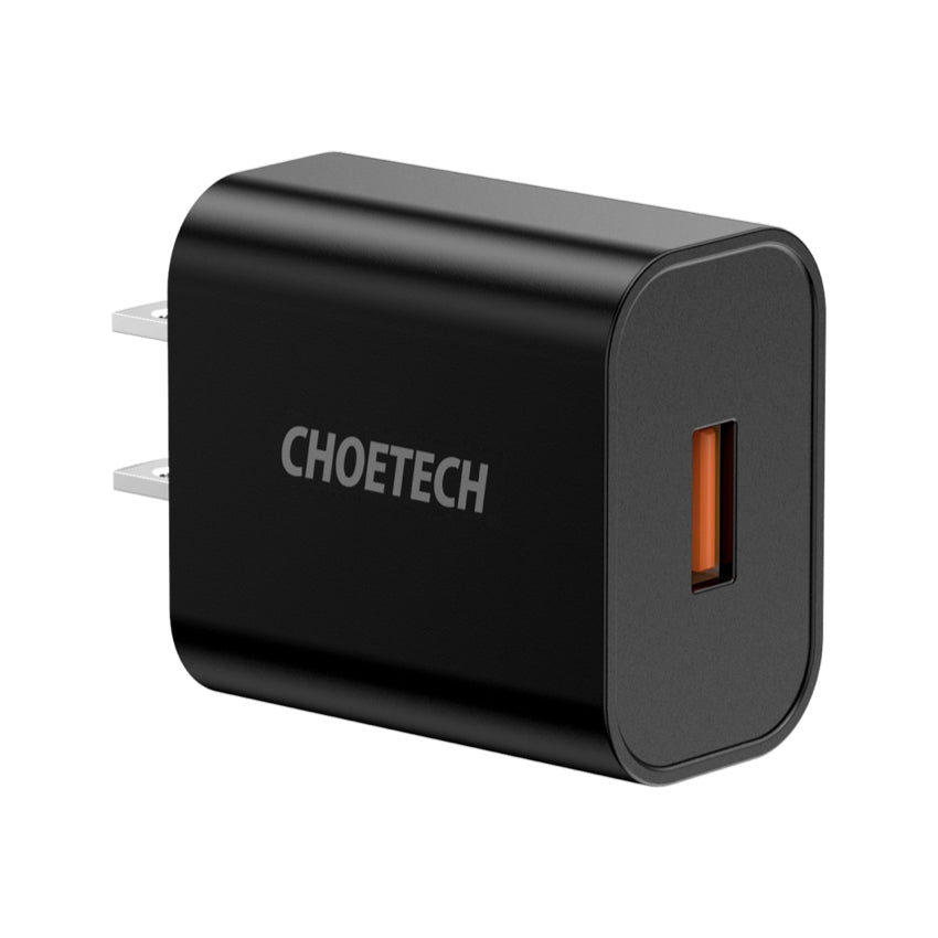 หัวชาร์จ Choetech USB-A 18 วัตต์ สีดำ