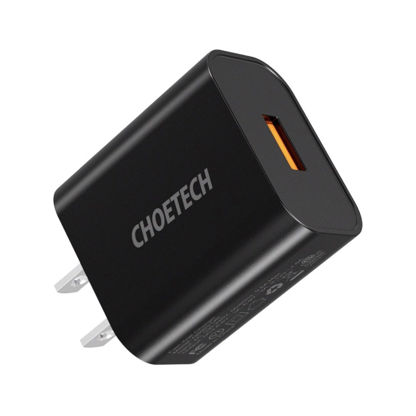 หัวชาร์จ Choetech USB-A 18 วัตต์ สีดำ