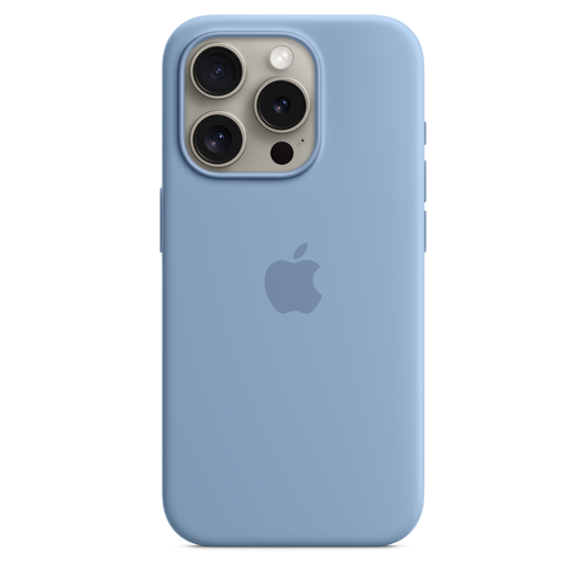 iPhone 15 Pro Silicone Case with MagSafe - Winter Blue