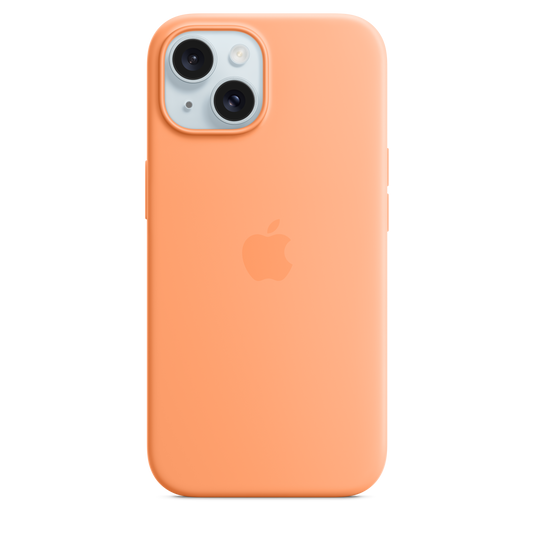 iPhone 15 Silicone Case with MagSafe - Orange Sorbet