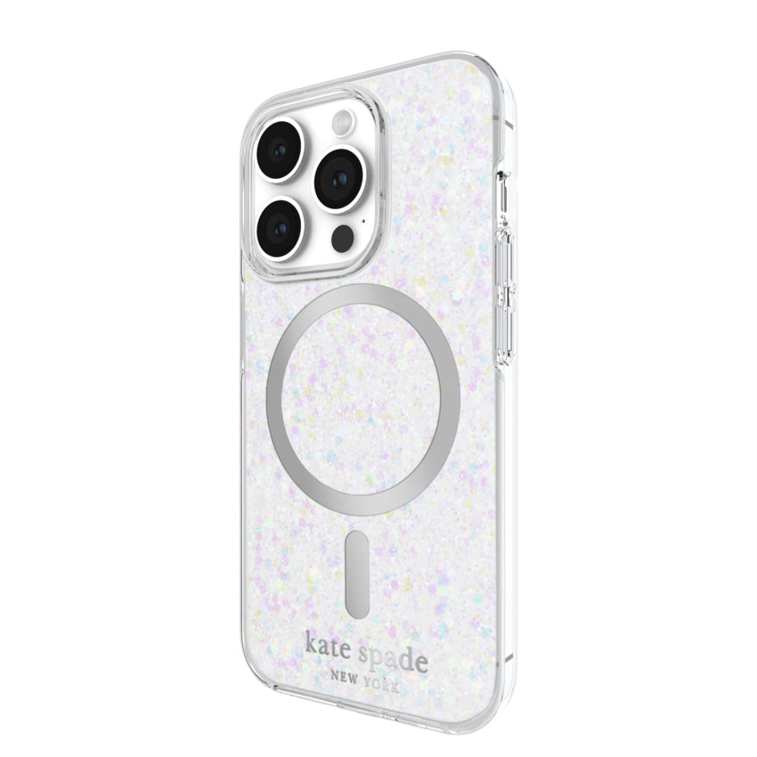 เคสแฟชั่น Kate Spade Protective Case สำหรับ iPhone 15 Pro สี Chunky Glitter Iridescent รองรับ MagSafe