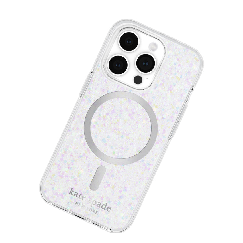 เคสแฟชั่น Kate Spade Protective Case สำหรับ iPhone 15 Pro สี Chunky Glitter Iridescent รองรับ MagSafe