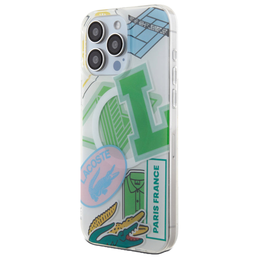 เคสกันกระแทก LACOSTE Mag Hard Case Double Layer สำหรับ iPhone 15 Pro Max ลาย Green Patchs