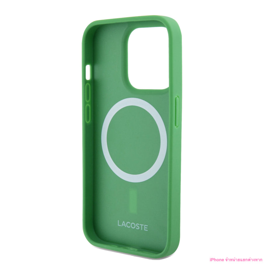 เคสกันกระแทก Lacoste Mag Hard สำหรับ iPhone 15 Pro สี Green