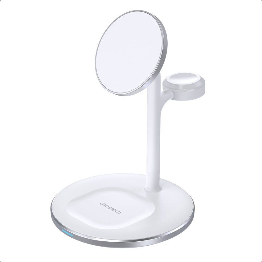 CHOETECH 3 in 1 Wireless Charger 15W C to C Cable - White